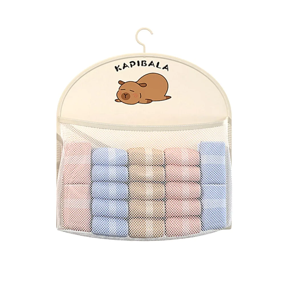 

Durable Capybara Underwear Storage Bag Large Capacity Multi-layer Socks Hanging Bag with Hanger 1/2/3Layer Wardrobe Organizer