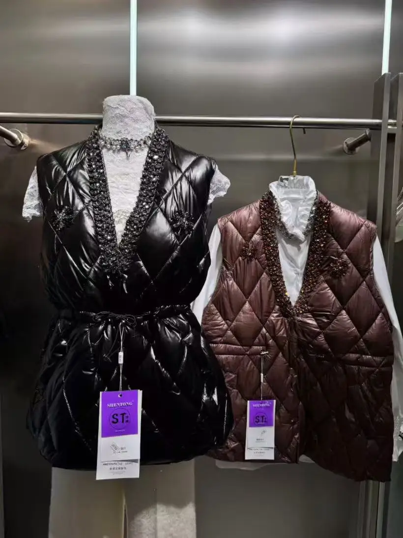 الراقية الجديدة في الماس غرزة أكمام ملابس خارجية سترة نسائية السيدات الخريف الشتاء 2025 الاتجاه الجديد سترة معطف ملابس امرأة #2