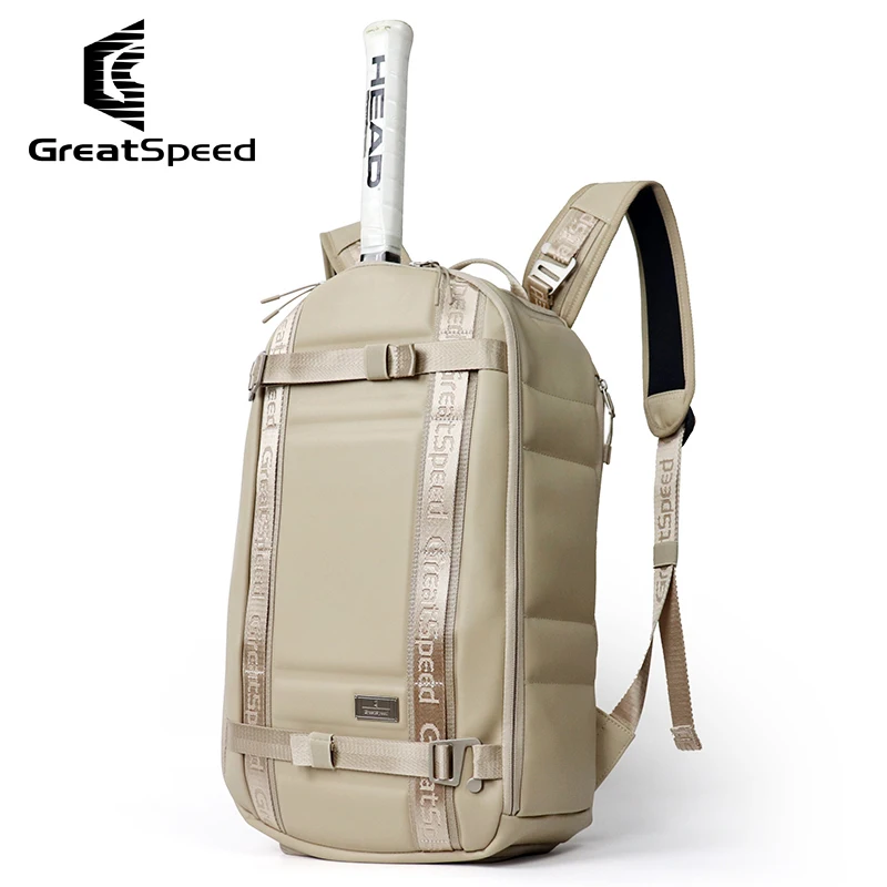 Adults GreatSpeed Portable Tennis Backpack Khaki 2024 Squash Padel Badminton Tennis Racquet Bag High Quality Tennis Shoulder Bag