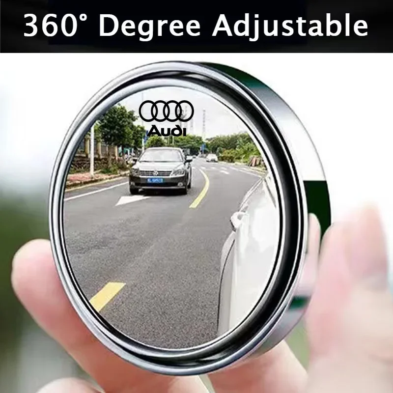 2 قطعة سيارة الرؤية الخلفية 360 درجة قابل للتعديل زاوية واسعة مرآة دائرية صغيرة لأودي Sline A1 A3 A4 A5 A6 A7 A8 B8 B9 B6 C6 Q2 Q3
