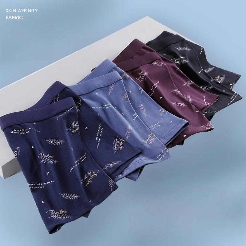 

Cotton Men's Underwear Seamless Breathable Boxers Soft Antibacterial Panties Printed Mid-waist Briefs Sexy Boy Hombre Underpants