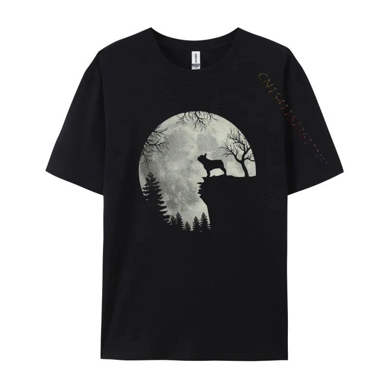 

French Bulldog Dog And Moon Halloween Costume Leisure Casual Man T Shirt Designer Cotton Tops Tees Customized Drop Shipping