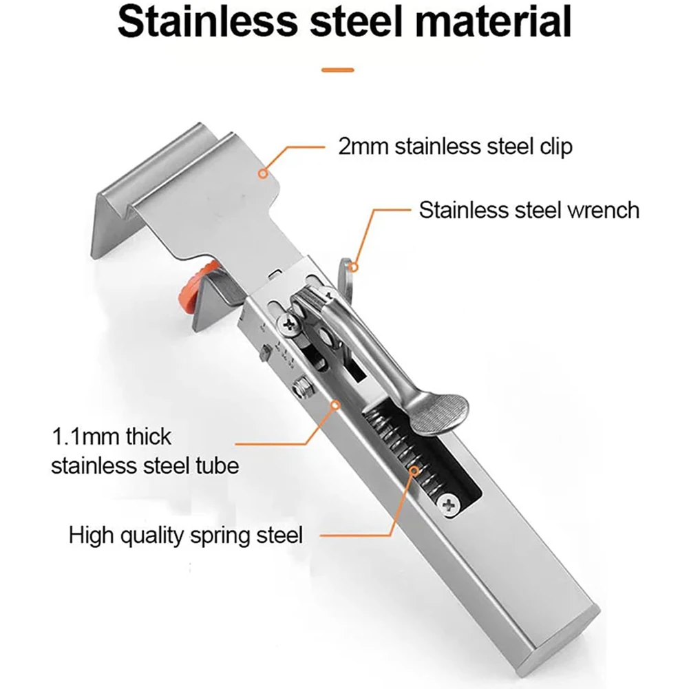 Press Type Quick Drawer Clamp Hand Tool Stainless Steel Adjust Telescopic Woodworking Installation Panel Auxiliary Fixing Clip