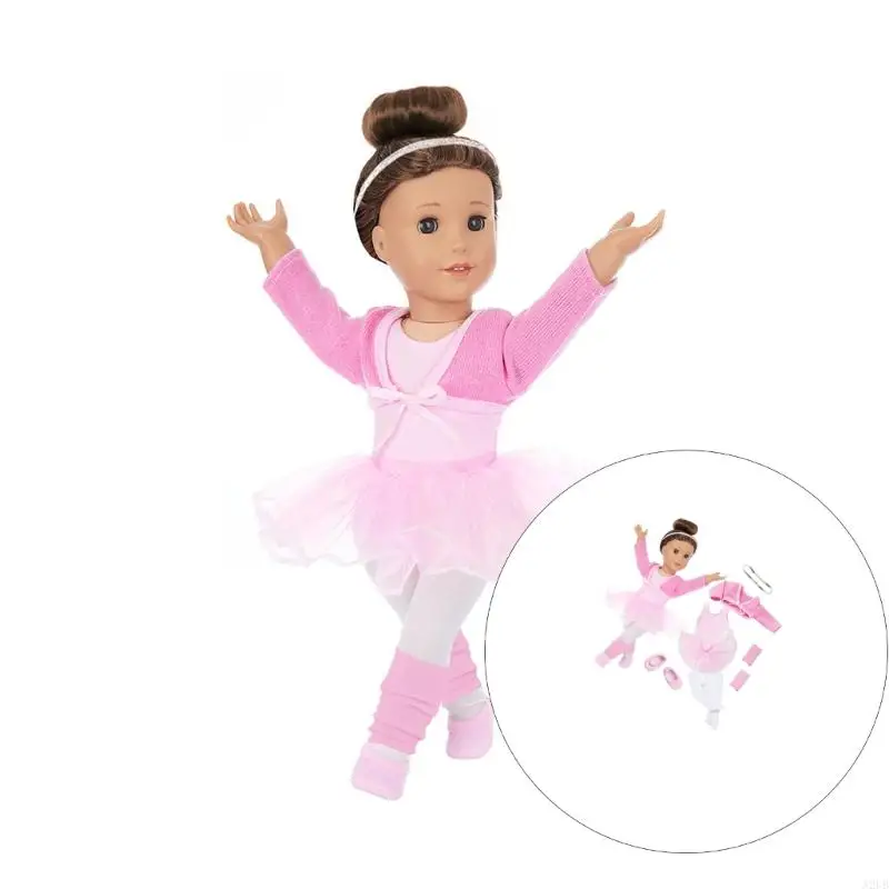 الأنيقة الباليه الأميرة توتو زي لـ 18 بوصة فتاة Dolls أزياء الرقص زي تغيير سهل لتغيير الأطفال A2UB