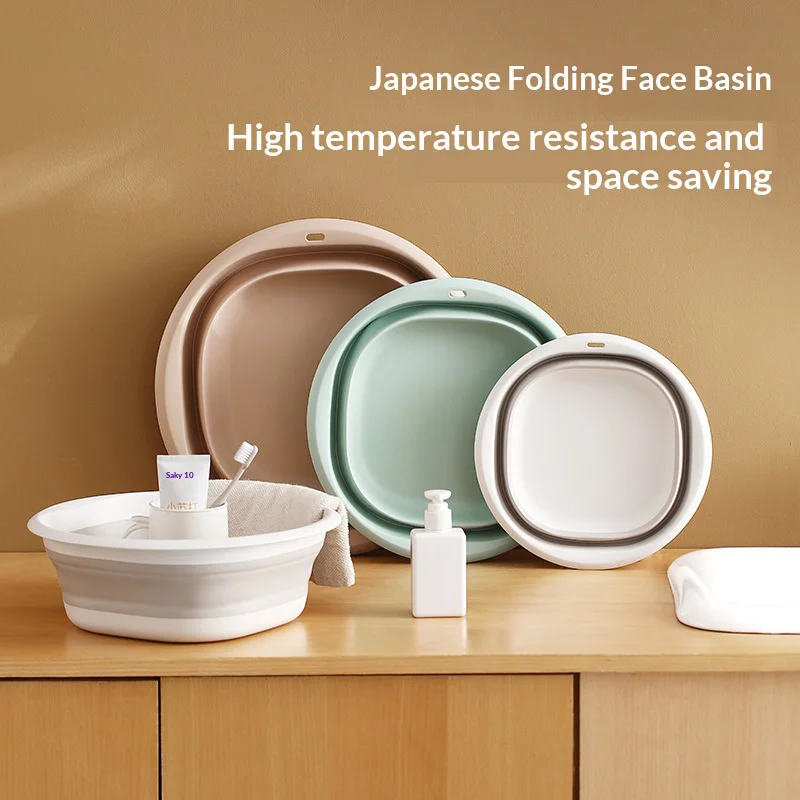 

1PC Portable Collapsible Wash Basin for Travel & Home, Dormitory Foldable Face Washing Bowl, Durable Space-Saving Plastic Tub