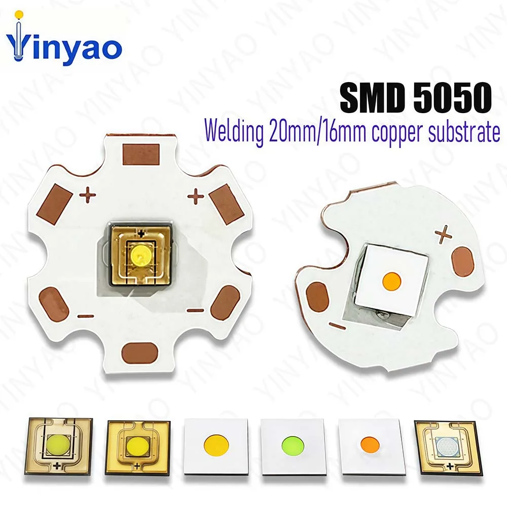 High Hower 20W Laser Lamp Bead LED Warm Natural White SMD5050 Chip  With 16mm 20mm Copper Substrate For Flashlight Headlight