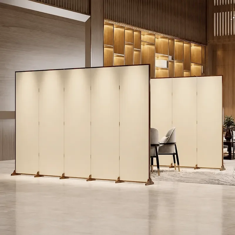 Medieval Style Foldable Room Divider Screen for Living Room Office Simple Cream Wind Partition Mobile Blocking Background