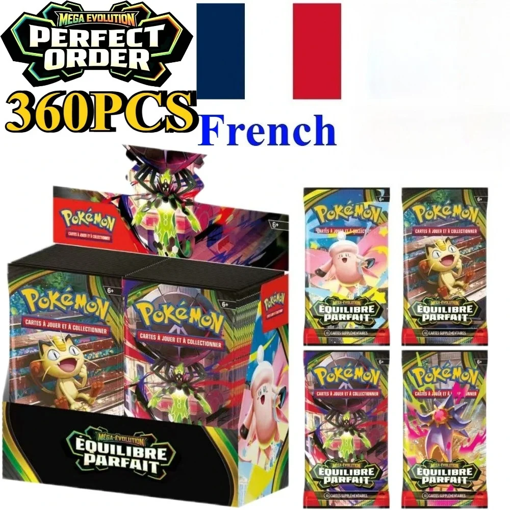 French Pokémon TCG: Ecarlet & Violet Etsncelles Mega Evolution Perfect Order 151 Flames Booster Box Pokémon Cards Game 36Pack