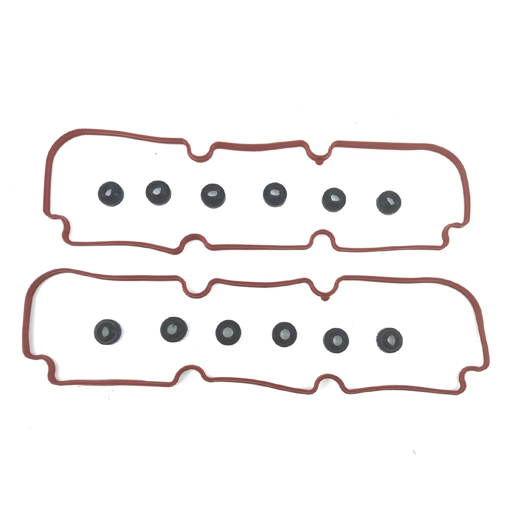 1Set Valve Cover Gasket + Seals For Buick Chevrolet Oldsmobile Pontiac VS50080R 25530329 25535264 Black + Red Rubber Auto Parts