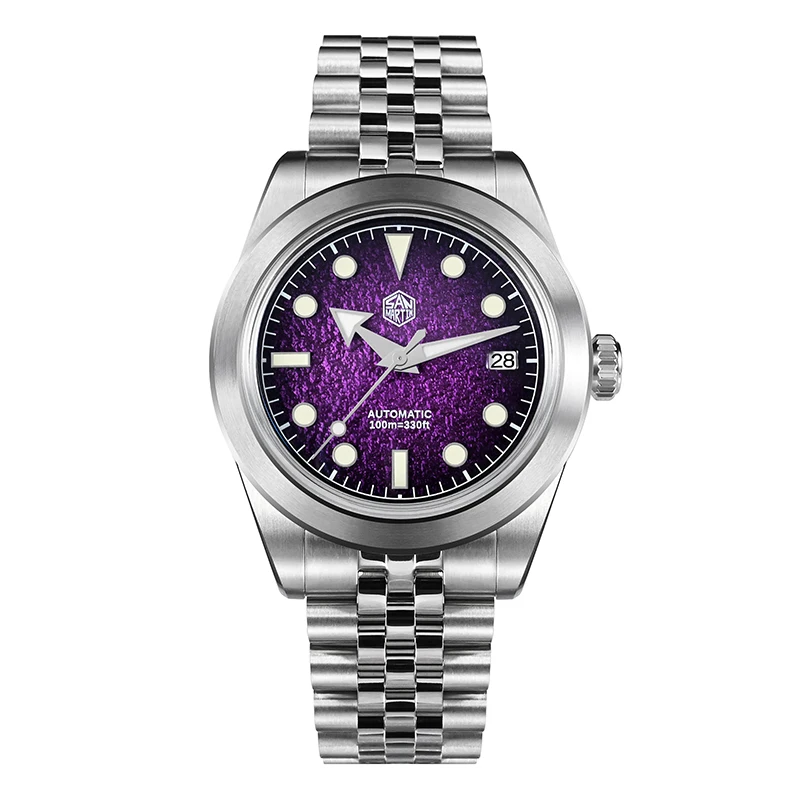 San Martin Men Automatic Watch 39mm Mechanical Wristwatch Sapphire 10Bar Waterproof NH35 Enamel Dial