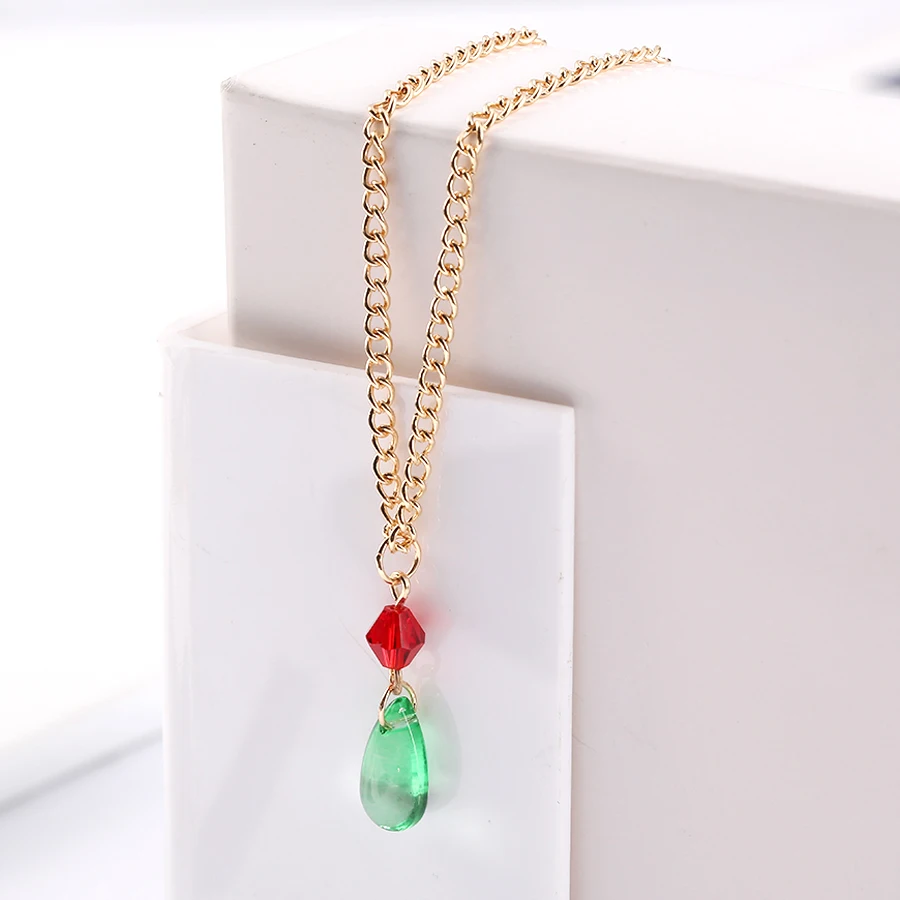 Anime Cosplay Howl s Moving Castle Pendant Necklace Crystal Waterdrop Clavicle Chain Necklace Prop Accessories Fans Gifts