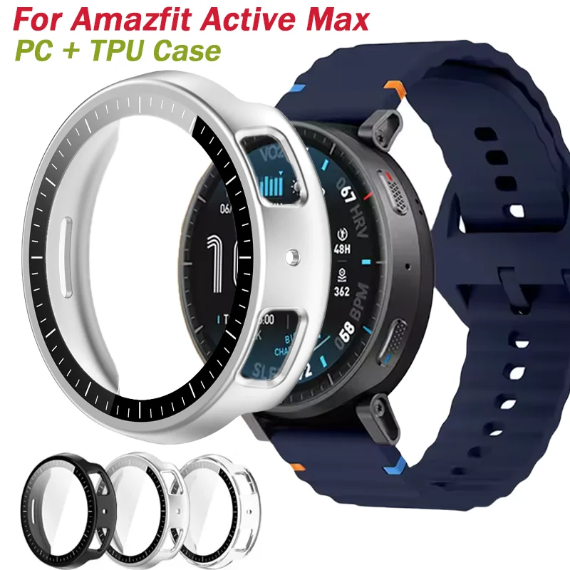 New PC/TPU Case For Amazfit Active Max High definition glass Cover For Amazfit Active Max Protective shell membrane integration