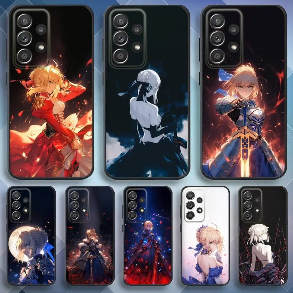 

F-Fate Stay S-Saber Night Phone Case For Samsung S25,S24,S21,S22,S23,S30,Ultra,S20,Plus,Fe,Lite,Note,10,9,5G Black Cover