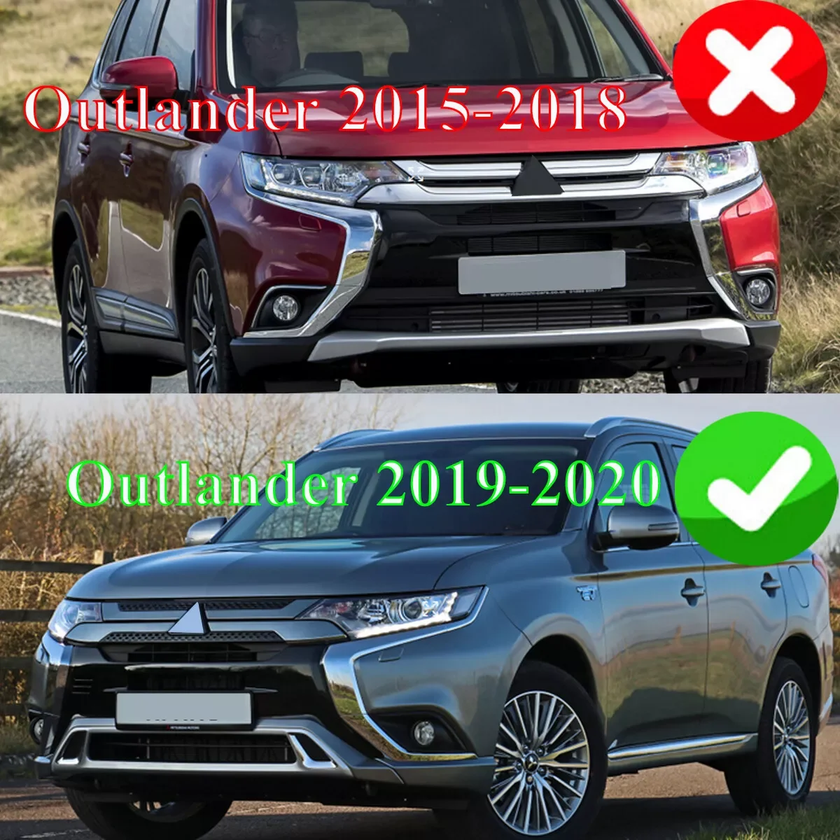 

Fog Lamps Covers Case For Mitsubishi Outlander Petrol Diesel SUV 2019 2020 Pair Front Bumper Fog Light Lamp Bezel Covers Black