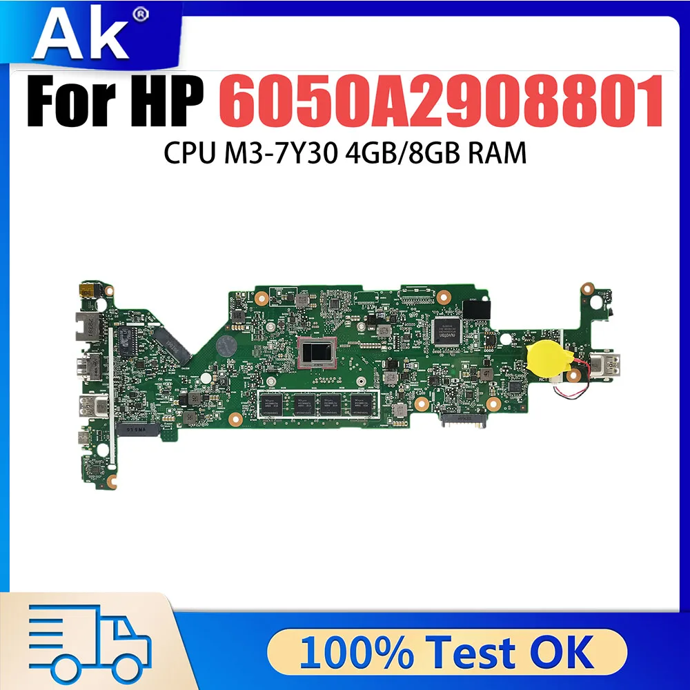 

Материнская плата для ноутбука HP 6050A2908801, материнская плата ProBook x360 11 G2 EE с ЦПУ M3-7Y3 0, 4 ГБ, 8 Гб ОЗУ, 100% Протестировано