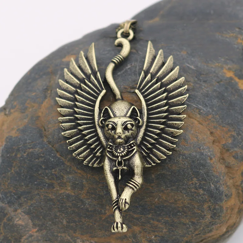 DIY Handmade Creative Charms Statue Cat Pendants For Necklace Egyptian Sphinx Jewelry Making Findings Components