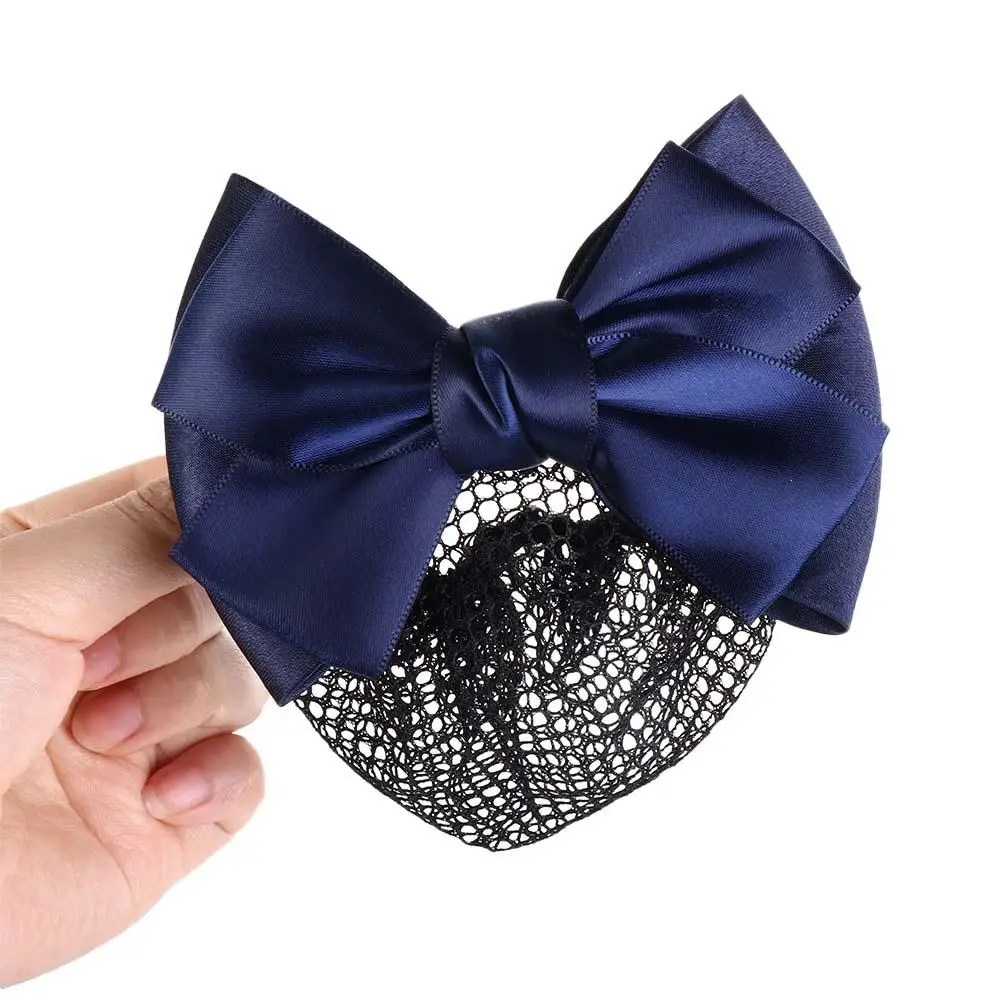 Multi Colors Ribbon Hairgrips Hair Accessories Bowknot Net Bun Crochet Women Barrette Net Bun Hair Cover Net Bun Snood