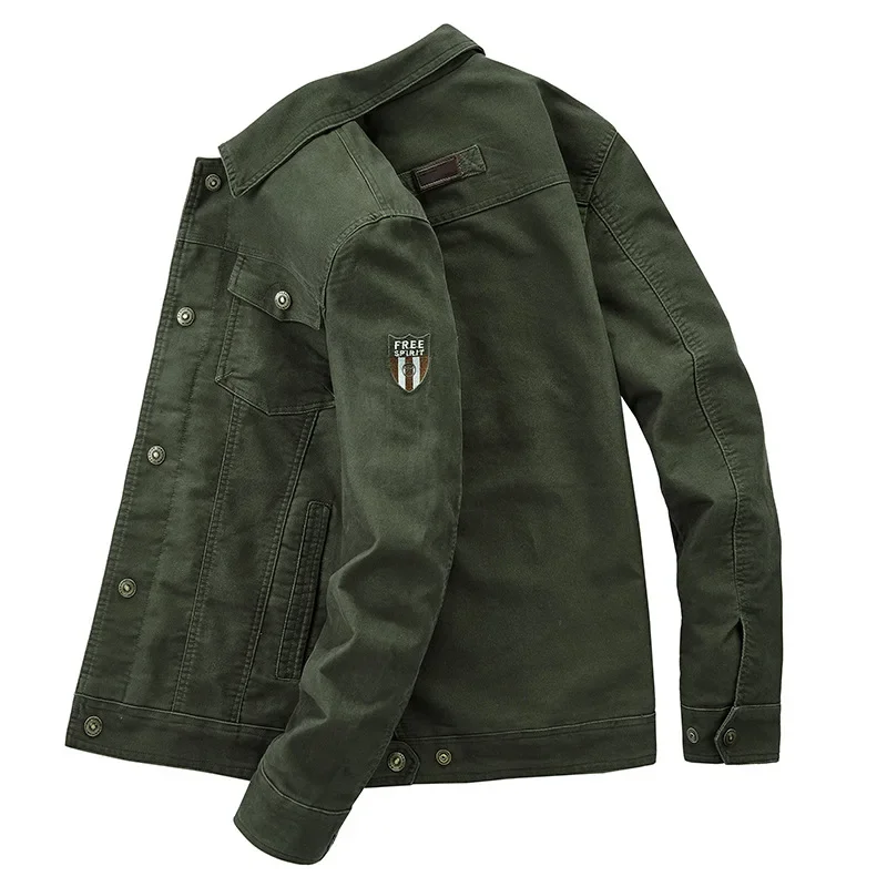 Plus Size 7XL 8XL giacca militare da uomo in cotone di qualità primavera autunno giacche da uomo Multi-tasche cappotti Casual Chaquetas Hombre