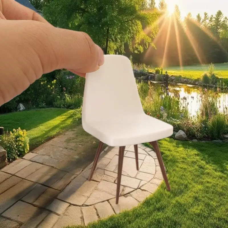 Juguete modelo de silla en miniatura de tamaño 1/12; Decoración de muebles de simulación de casa de muñecas; Accesorio de construcción de microescena