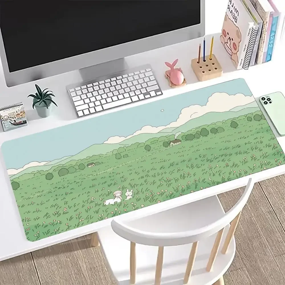Cute rabbit Mouse Pad Large Computer Office Game Table Mats XXL Rubber Anti-slip Gaming Keyboard Mousepads Long Desk Pads