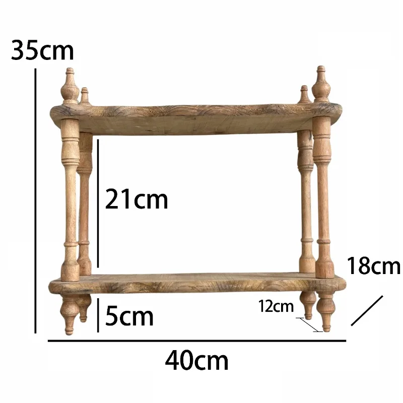 

Coffee cup shelf, desktop ornament, double-layer shelf, storage rack, log wind atmosphere