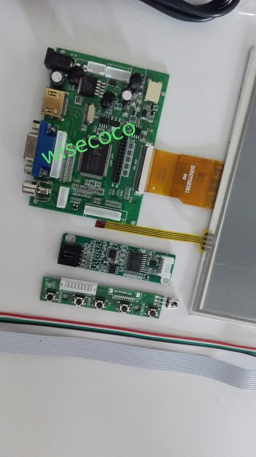 Imagem -02 - Painel Lcd Tela Digital Touch Display Drive Board para Raspberry pi Vga 2av 1024x600 7