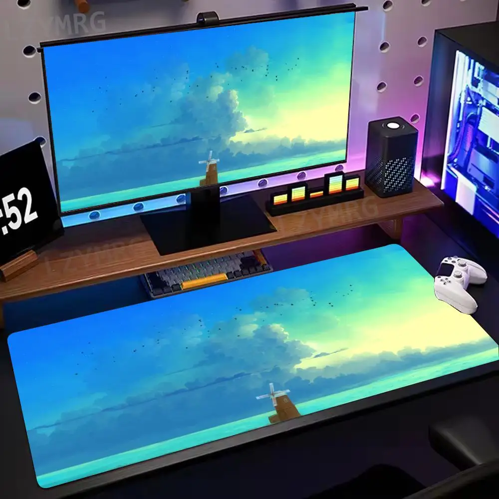 Винтажный коврик для мыши с мультяшной комнатой, большой резиновый противоскользящий коврик для ПК, настольные аксессуары, коврик для мыши для офисов и геймеров, коврик для клавиатуры, декоративный коврик