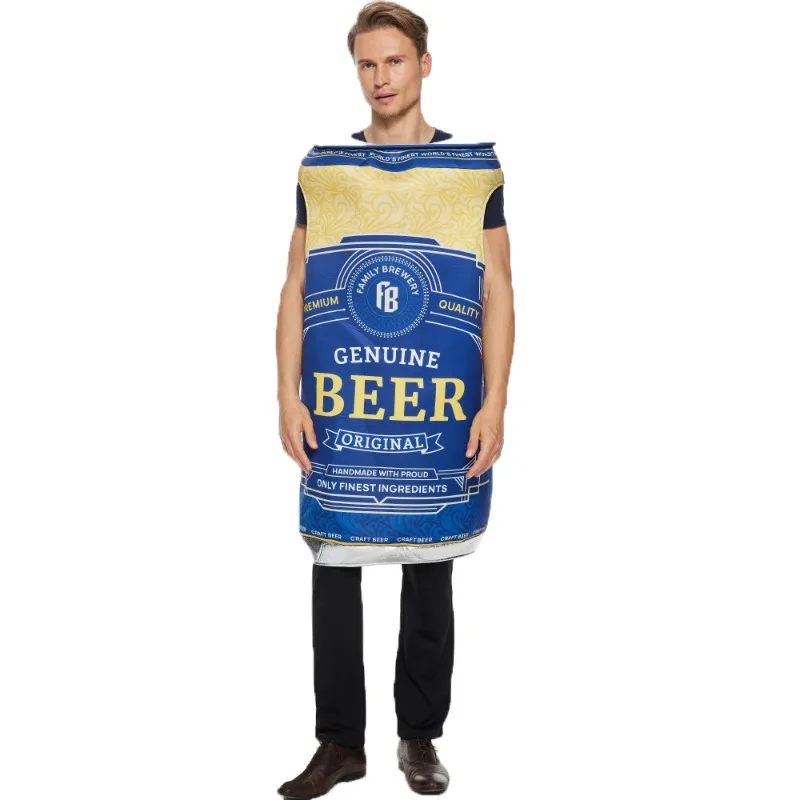 

Funny Beer Can Cosplay Costume Halloween Party Bodysuit Comic Stage Performance Outfits Adult Novelty Drunk Drinking Cos