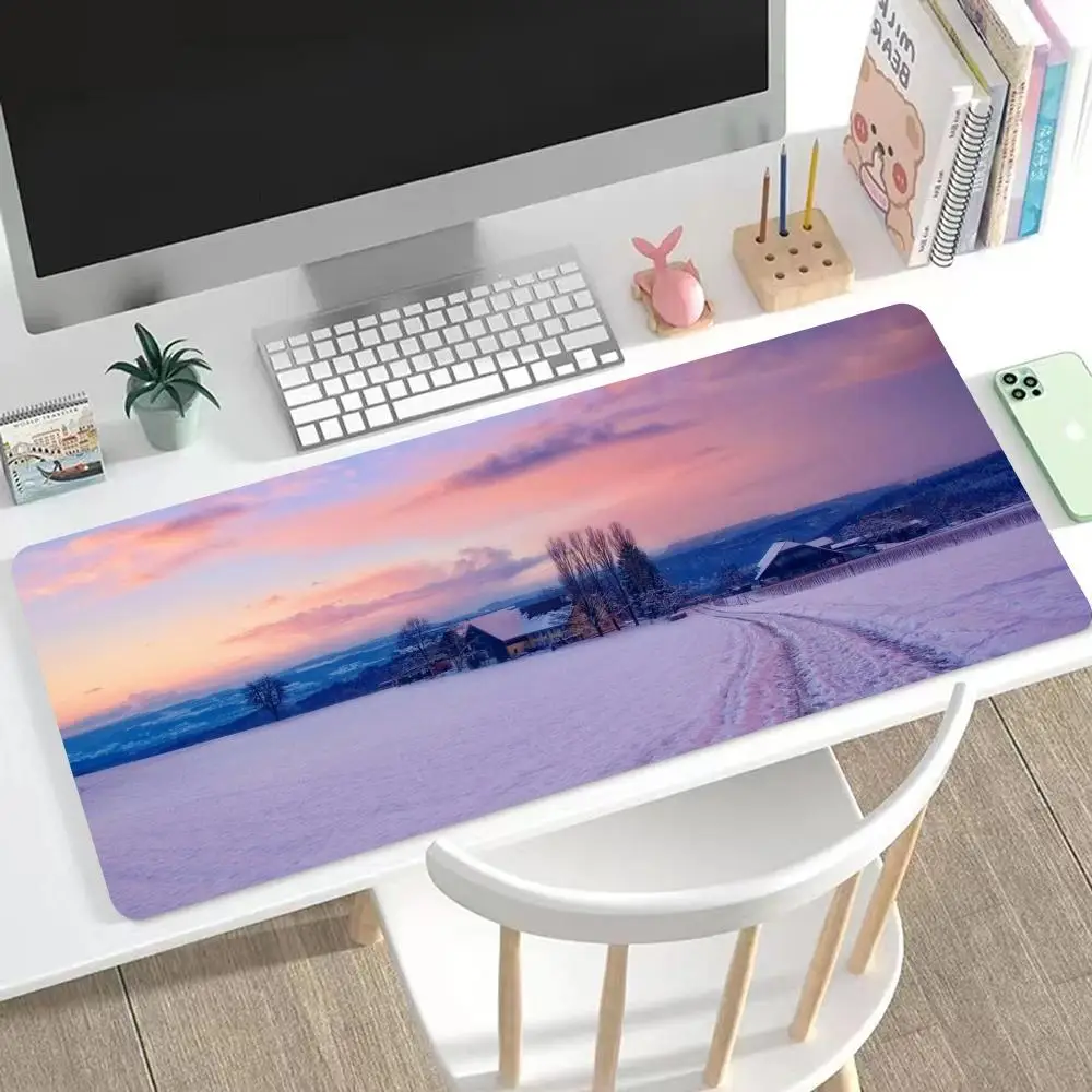 

Winter pine forest mountains Mouse Pad Cute HD Mousepad Pad Extended Gaming Keyboard LargeMousepad 90x40cm XXL Gamer Mousepad