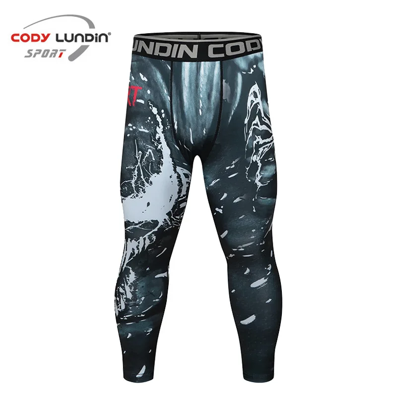 Men Compression Pants MMA Crossfit Bodybuilding Workout Gym Tights MMA Sport Sweatpants Fitness Skinny Leggings Running Trousers