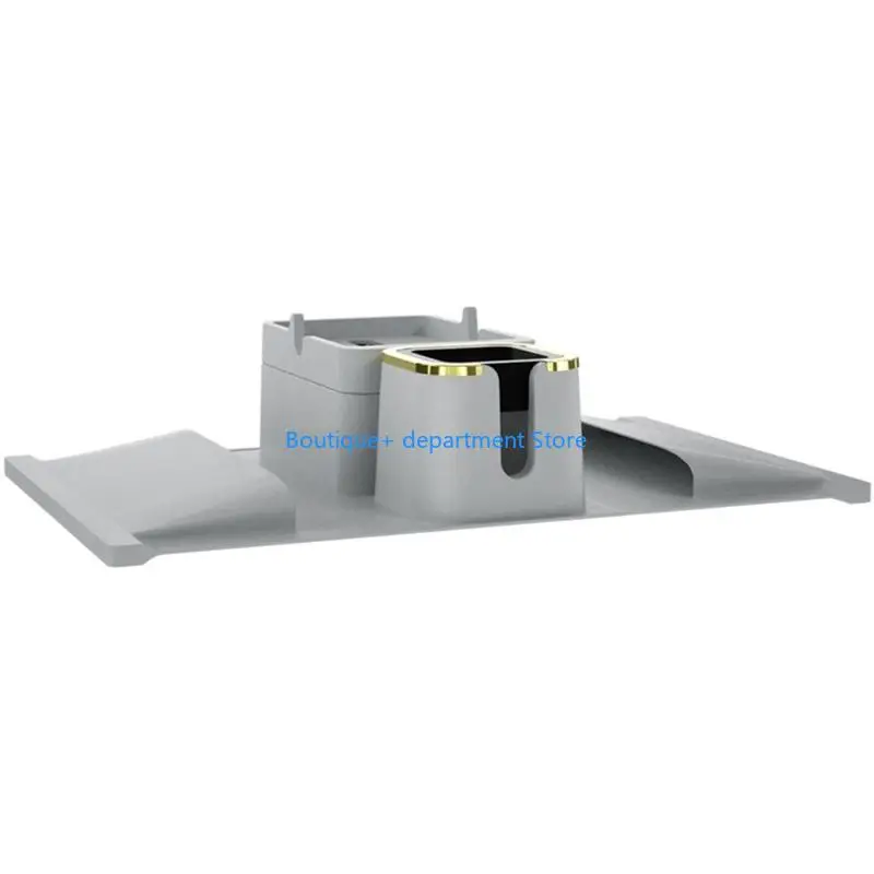 E1PD Sofa Armrest Cup Holder Rack With Deeply Grooves And Side Pockets For Beverages