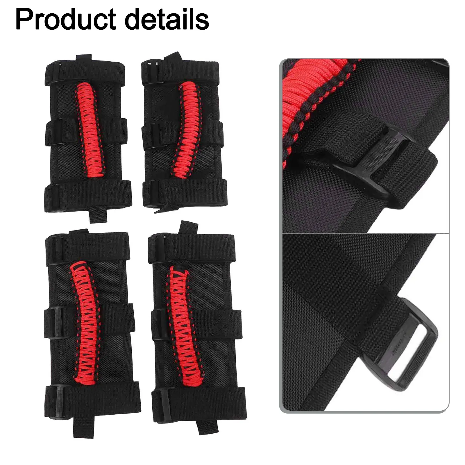 For Wrangler Roof Passenger Handles 4 Pack with Anti Rolling Frame and Nylon Straps for Secure and Stable Support