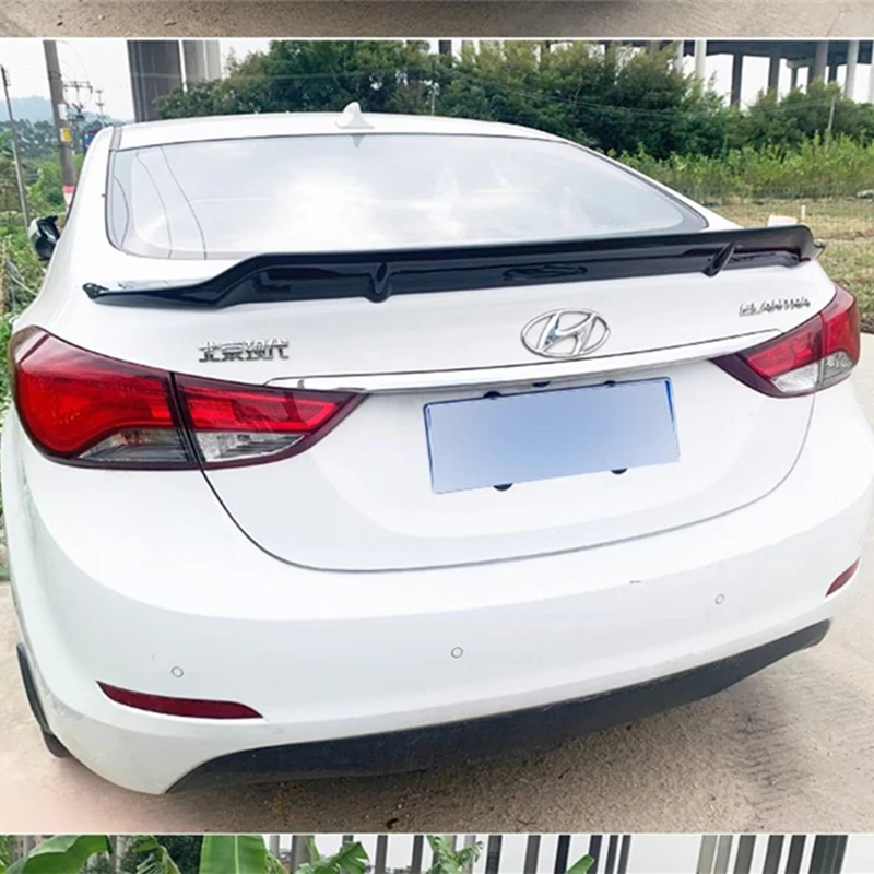 

R Style For Hyundai Elantra 6th Spoiler 2012 - 2015 ABS / Carbon Fiber Material Car Rear Trunk Wing Accessories Body Kit