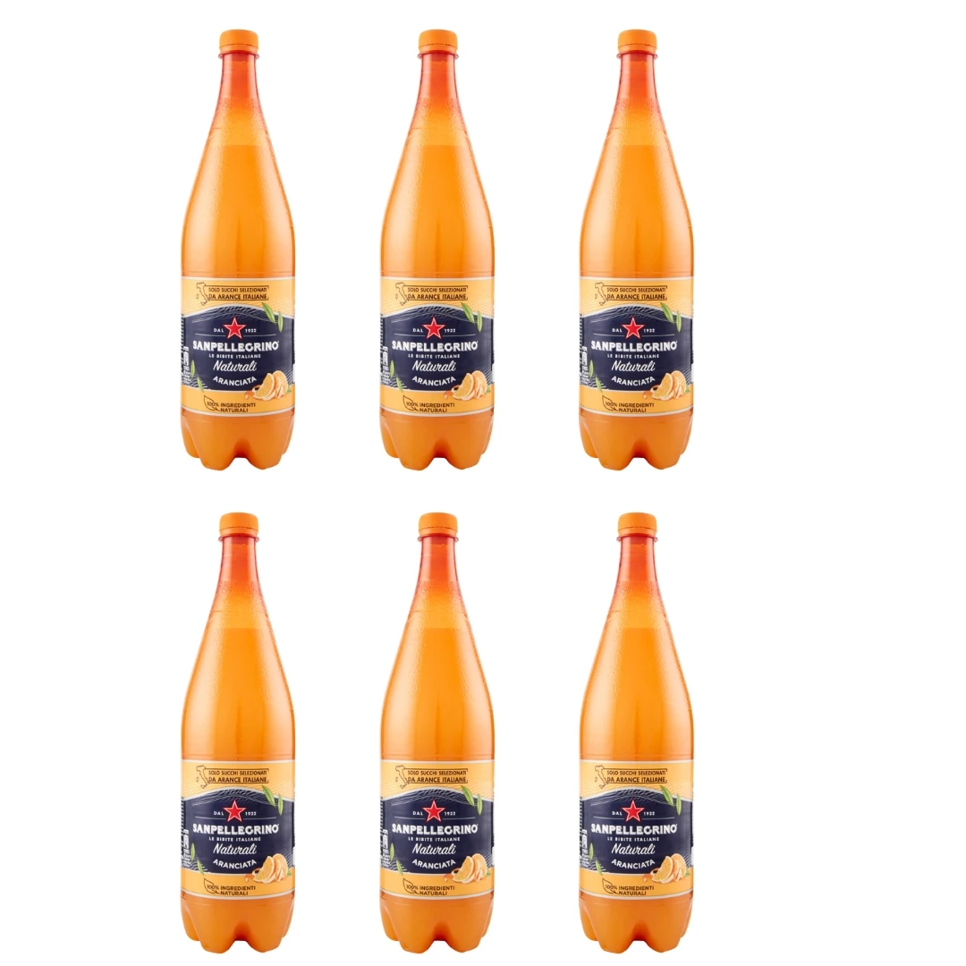 Kohlensäure haltiges Getränk aus Orangen aranciata naturli 6x1, 2l-san pellegrino