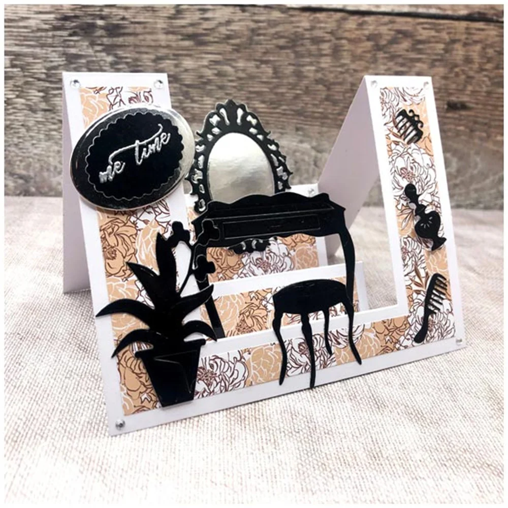 Gatefold Stepper Shutter Metal Cutting Dies Oval/Rectangle/Square Impossible Card Perfect Flips Mould Knife DIY Paper Card Craft
