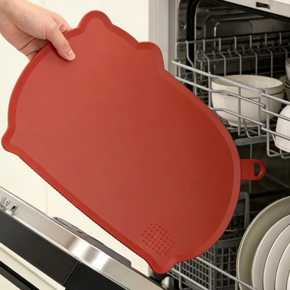 Easy To Clean Non-Slip Anti-Mildew Cutting Board Double-Sided Thickened Fruit Cutting Board Hangable Soft Chopping Block Camping
