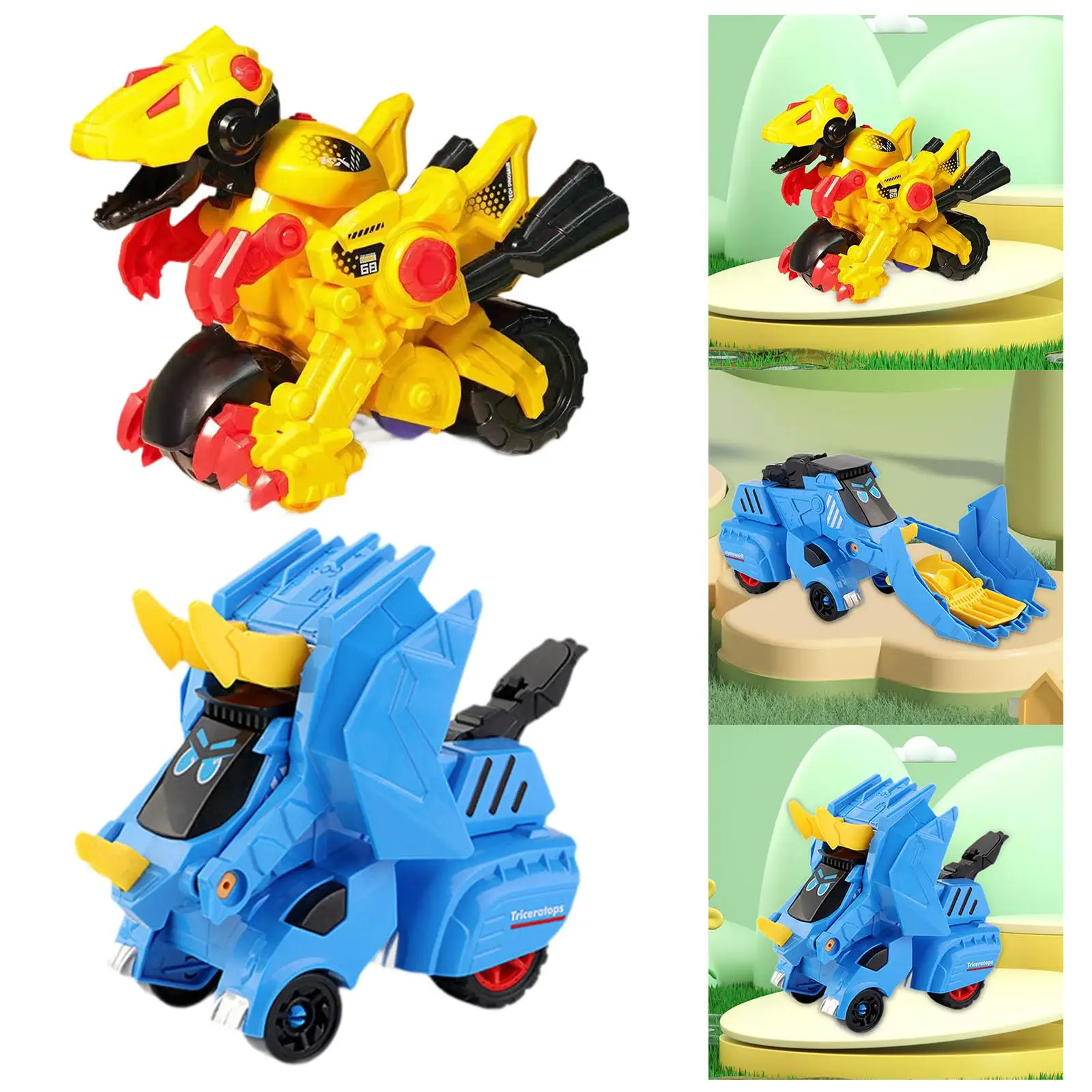 Transform Dino Toy Educational Toy Dinosaur Car Toy Sliding Dino Toy Kids Play Vehicle Toy for Toddlers Children 4-6 Kids Travel