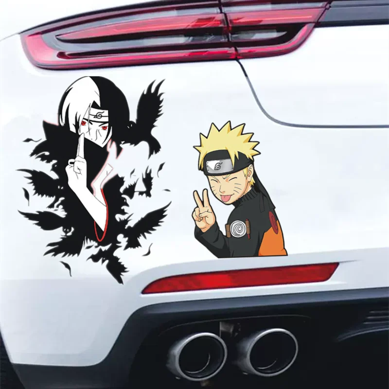 NARUTO Anime Reflective Car Sticker Uchiha Sasuke Uzumaki Naruto Body Door Decoration Sticker Children\'s Toy Birthday Gift