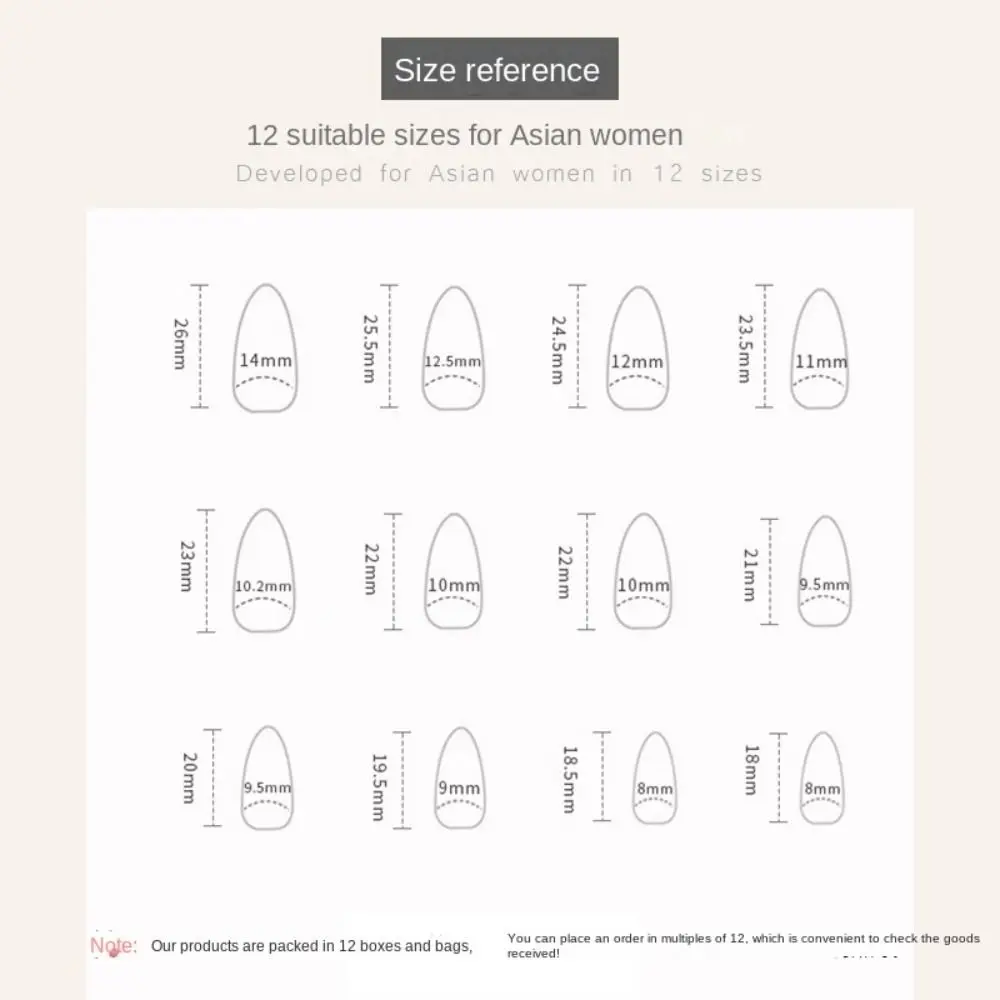 24pcs Manicure Diy Fake Nials False Nails Foil Wavy Leaf French Long Almond