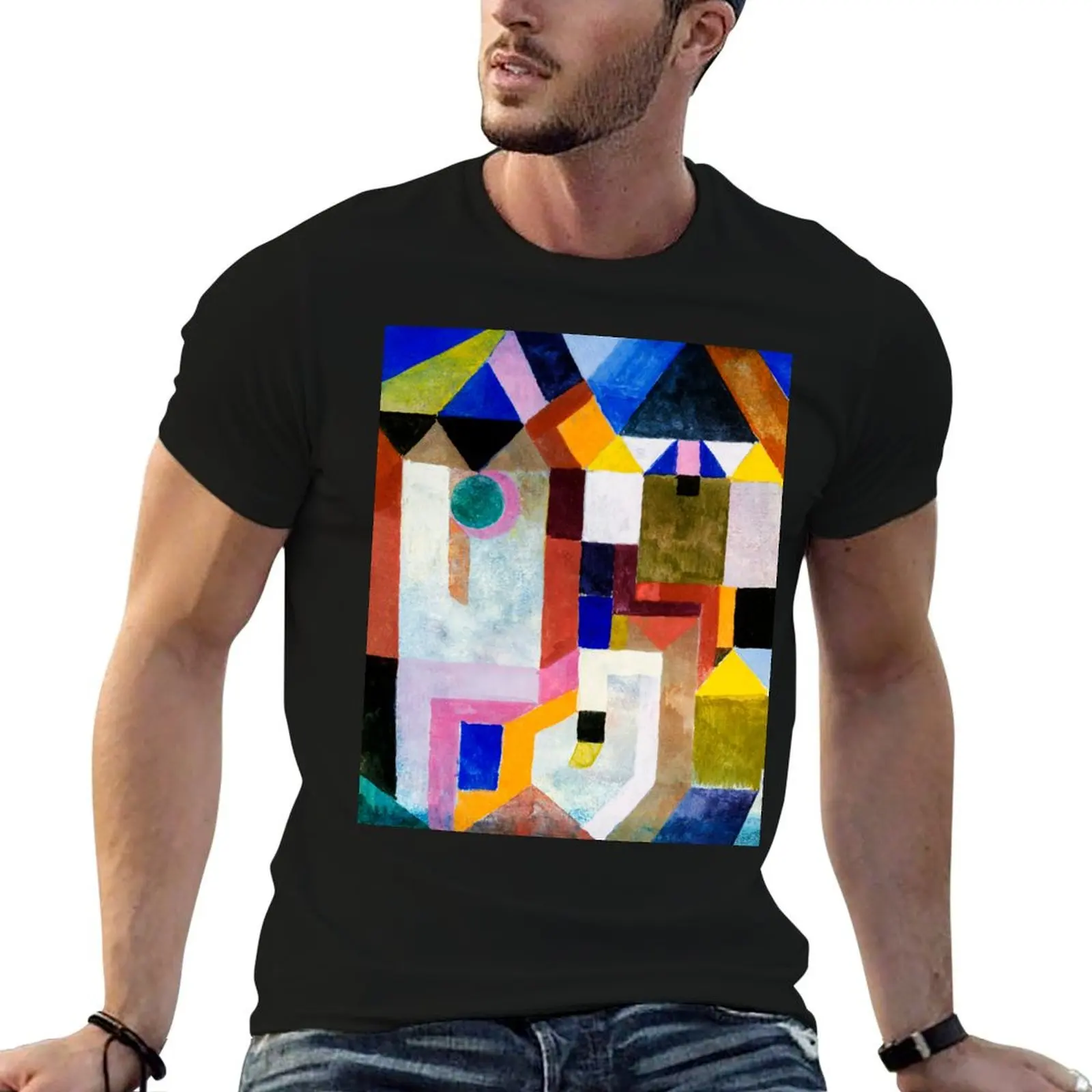 HD PAUL KLEE - Colorful Architecture T-Shirt plain tees summer top anime figures black t-shirts for men