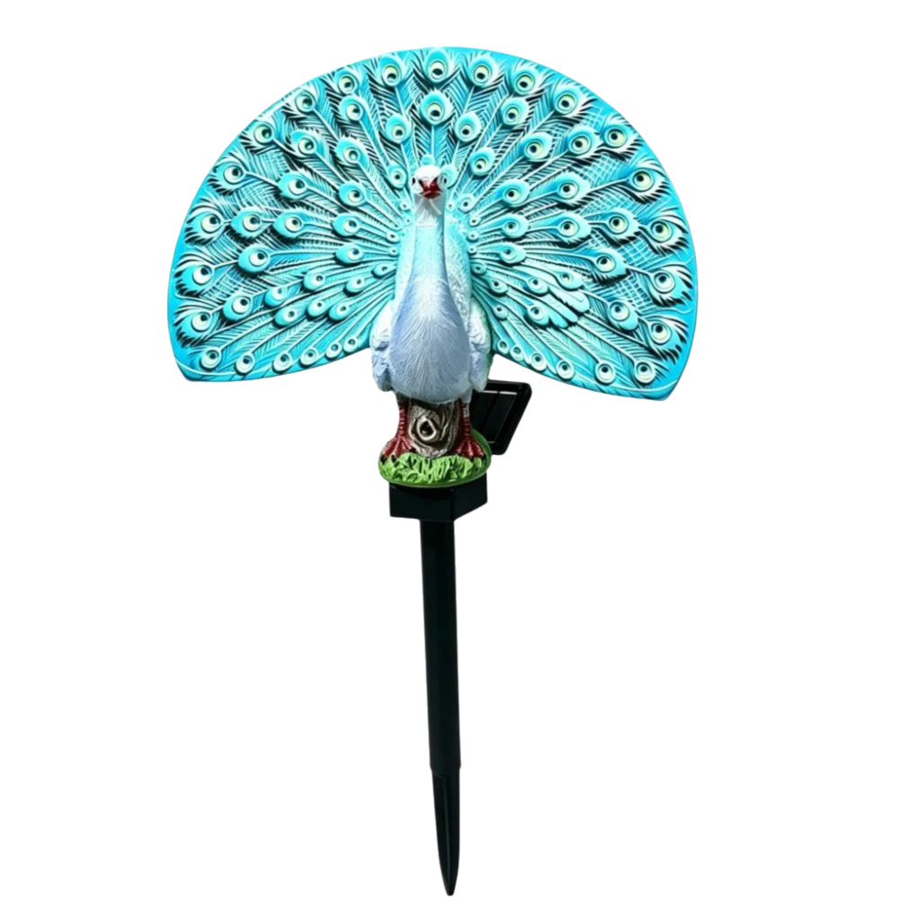 7 Color Changing Solar Peacock Light Colorful Changing Waterproof Peacock Stake Light Decorative Stake LED Figurine