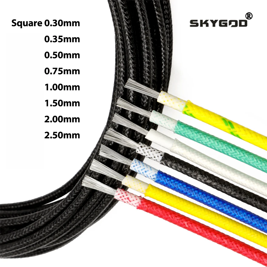 1~10m Fiberglass Braided Silicone Cable Insulated Warm Floor Heat Element Tinned Copper High Temperature Resistant Electric Wire
