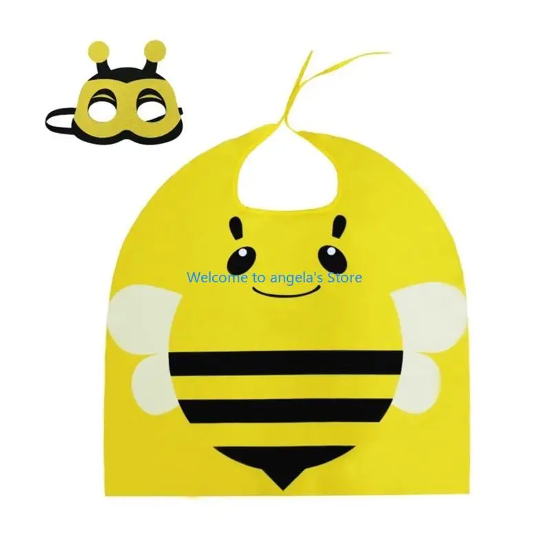 X4YC Disfraz Mariquitas y Abejas, Conjunto Capas y máscara para niños para Fiesta Halloween