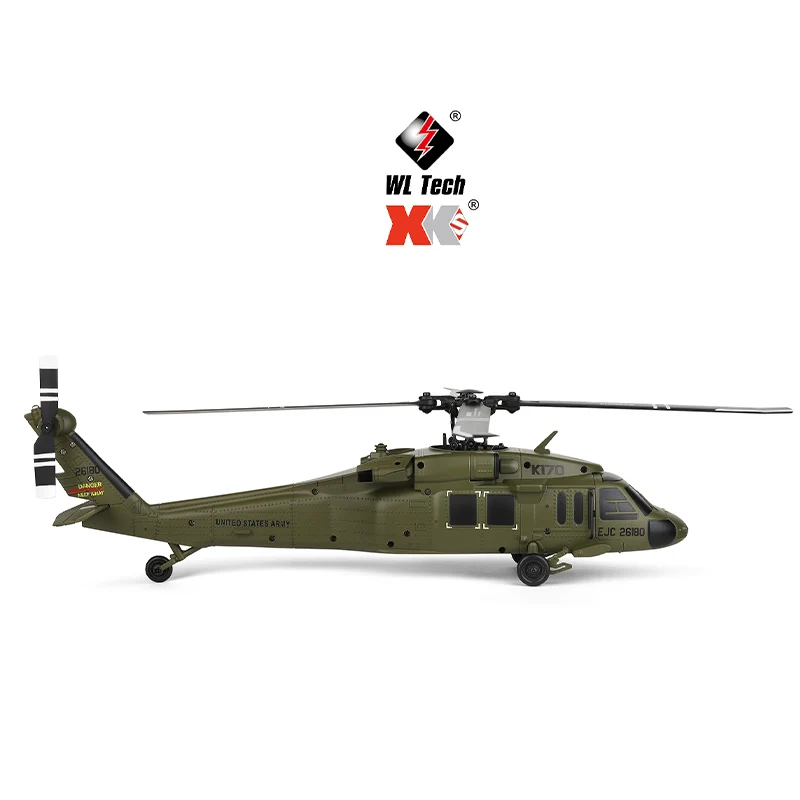 Weili'S New Product K170 Black Eagle Uh-60l Four-Way Four Blade No Aileron Brushless 1160 Helicopter Toy Gift