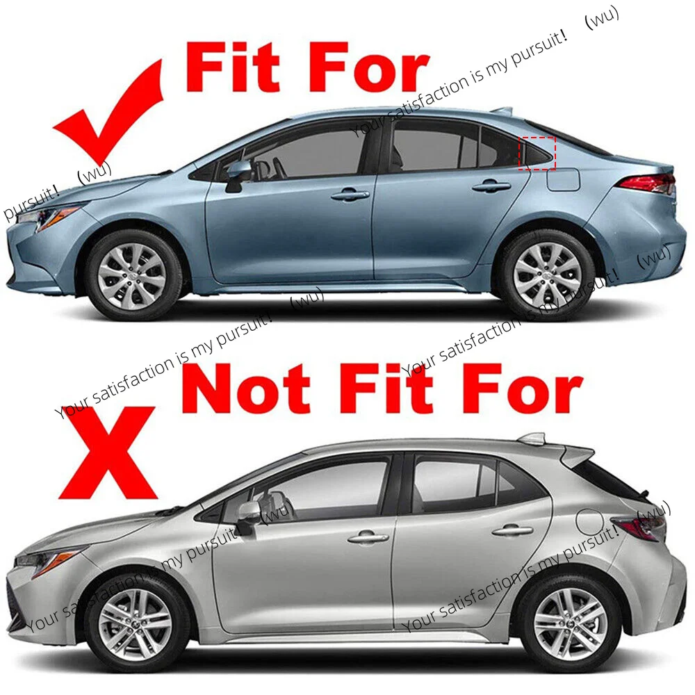 For Toyota Corolla Sedan 2019-2023 Car Rear Louver Window Side Shutter Cover Trim Sticker Vent Scoop Carbon Fiber Style Black