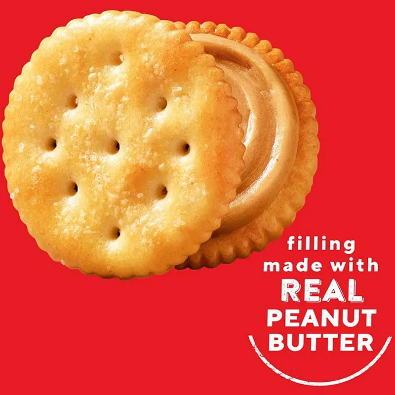 مفرقعات ساندويتش زبدة الفول السوداني من RITZ/مفرقعات ساندويتش الجبن 10.8 أونصة (313 جم) (8 عبوات) * 1 صندوق