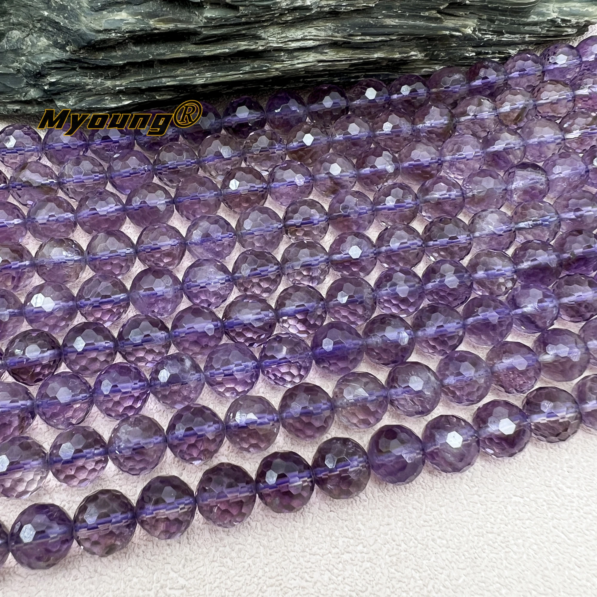 10MM Natural Brazilian Amethysts Purple Crystal Round Faceted Loose Beads For DIY Bracelet Necklace Jewelry Making MY240401