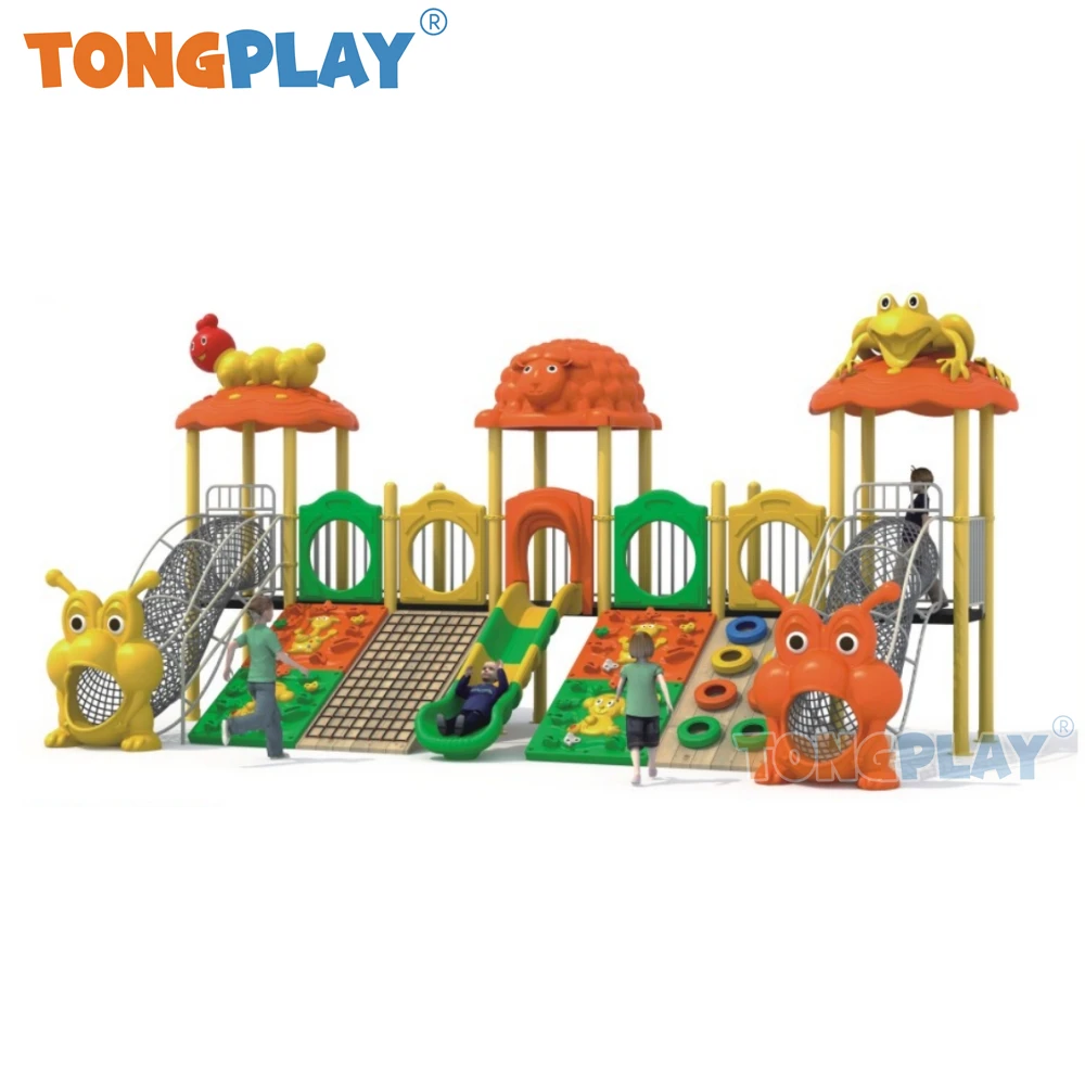 Tong play-tobogán de aventura al aire libre para niños, equipo de fábrica de calidad, parque infantil al aire libre, gran serie de animales, superventas