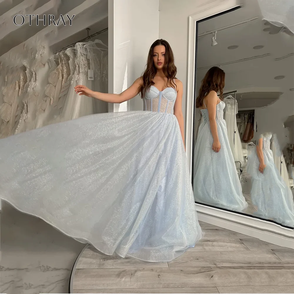 Abendkleider mit Spaghettiträgern, A-Linie, Pailletten und Tüll, Korsett, bodenlang, ärmellos, Partykleid, فساتين سهرة, individuell gestaltet