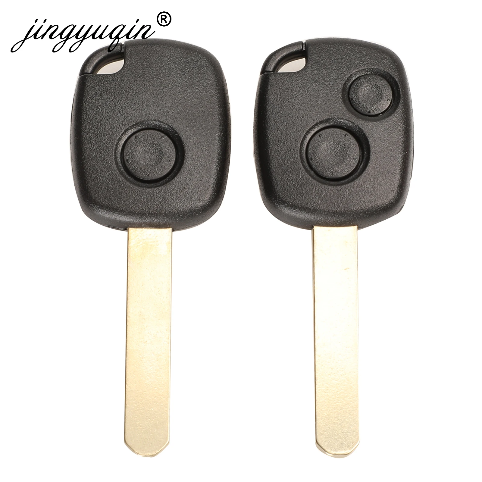 

jingyuqin 10pcs/lot Replacement Blank Case For Honda Odyssey Remote 1/2 Buttons Key Shell Fob Uncut Blade